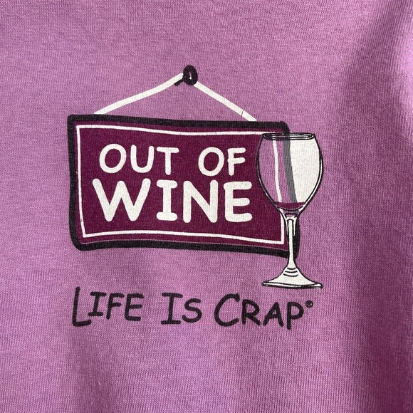 3 for $25-Life Is Crap Official Out Of Wine Unisex T-Shirt Size L - Picture 2 of 9